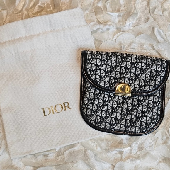 Dior Vintage Monogram Black and White Authentic Coin Purse - Picture 1 of 10